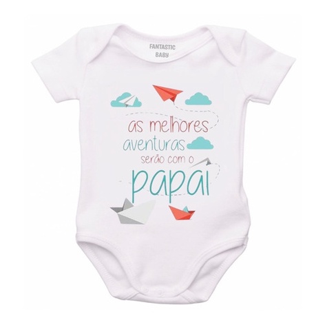 Roupa Body Bebê Personalizado Melhores Aventuras Papai — R$ 25,00 em Shopee