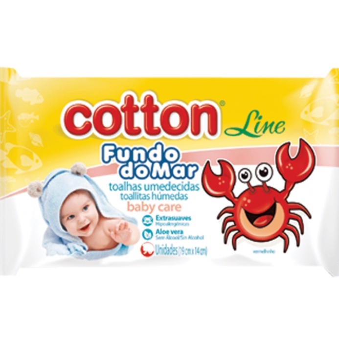 Kit C/ 3 Pacotes de Toalha Umedecida Cotton Bichos Com 96 Unidades
