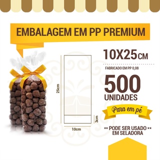 Saquinhos para pipocas gourmet 10x25 em PP c/ 500 unidades