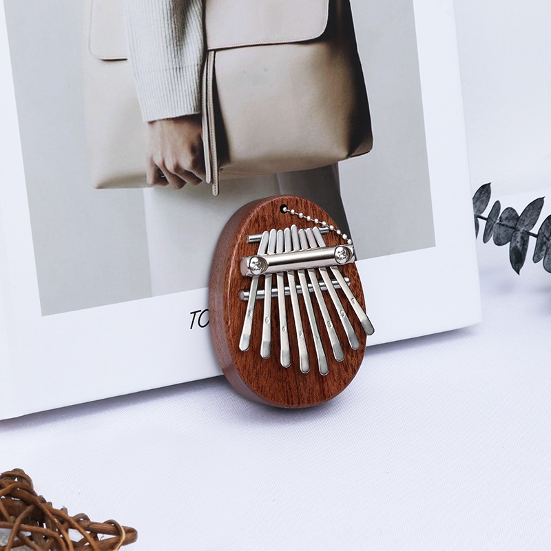 Piano de polegar mini de 8 teclas Kalimba, instrumento musical acústico em madeira de Sapele.