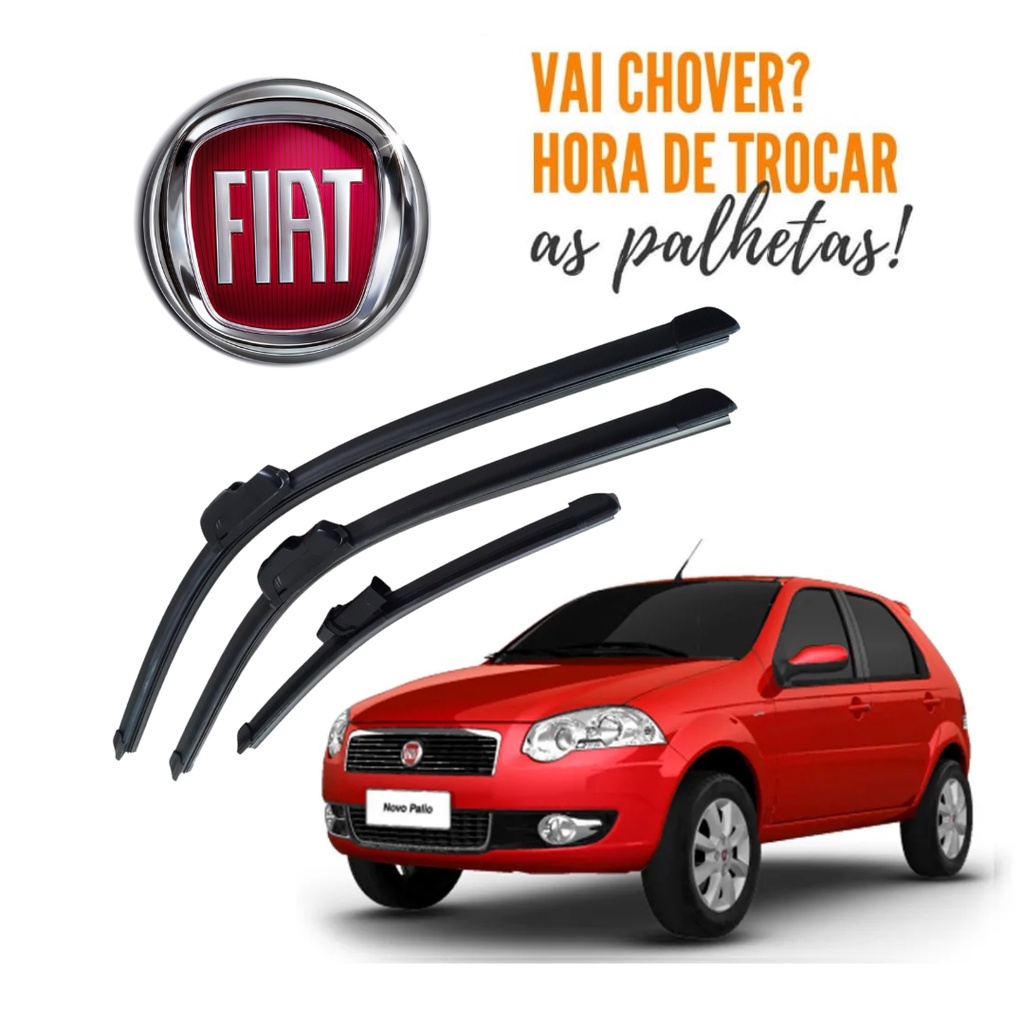 Kit 3 Palheta Limpador Parabrisa Dianteiro Palio G4 2004 a 2016 em Oferta na Shopee
