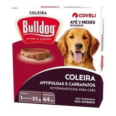 Coleira Antipulgas E Carrapatos Bulldog Coveli Para Cães