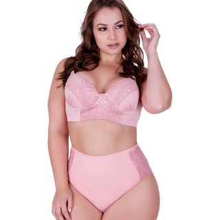 Conjunto Lingerie Plus Size Sutiã Bojão e Calcinha Cós Reforçado Carolina