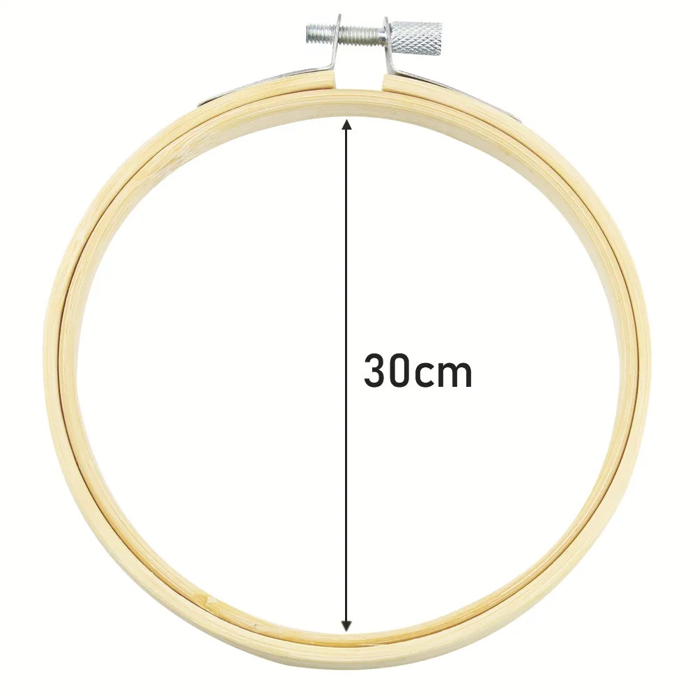 Bastidor Madeira Bordado Bambu Com Ajuste Bordado - 30 Cm