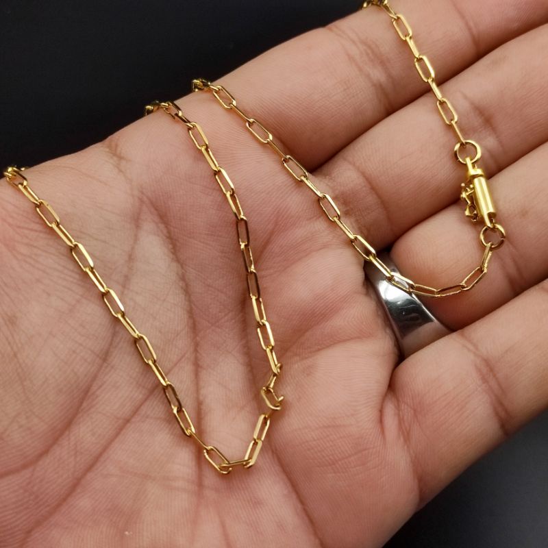 Cordão Corrente Masculina Cartier 2mm Folhado Ouro 18k Dourado Original