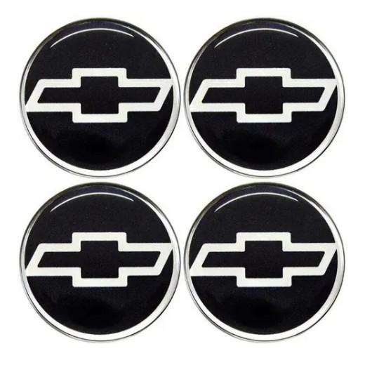 Emblema Resinado Calota Gm preto c/prata Adesivo 48mm 4 Unid em Oferta na Shopee