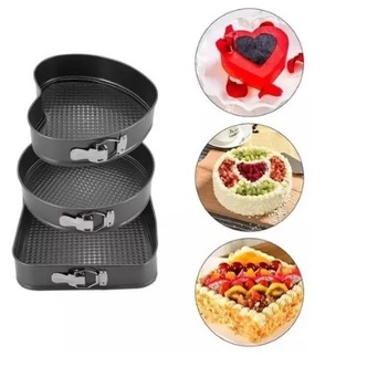 KIT 3 Formas Assadeiras Fundo Removivel Anti Aderente Bolo Torta CORACAO, CIRCULO E QUADRA...