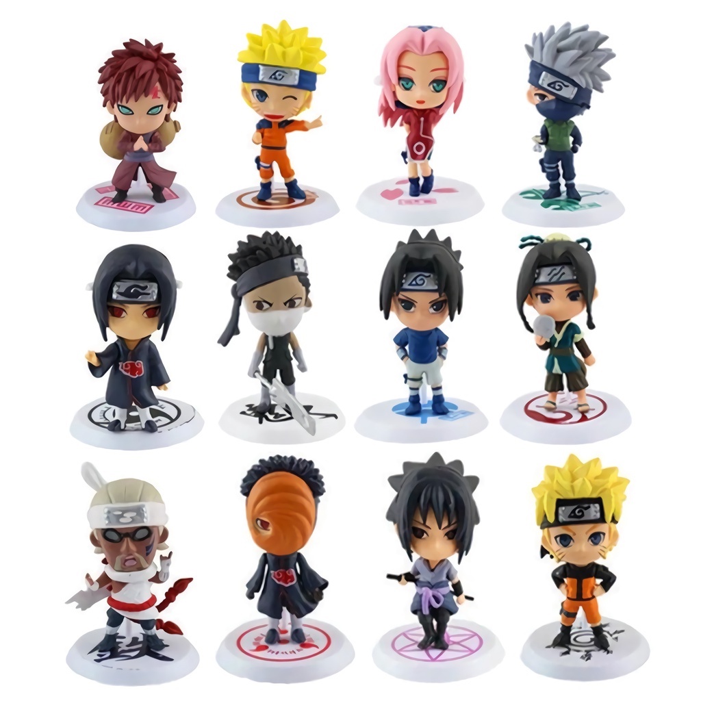 Naruto Shippuden Action Figure Toy Modelo, Kakashi, Sasuke