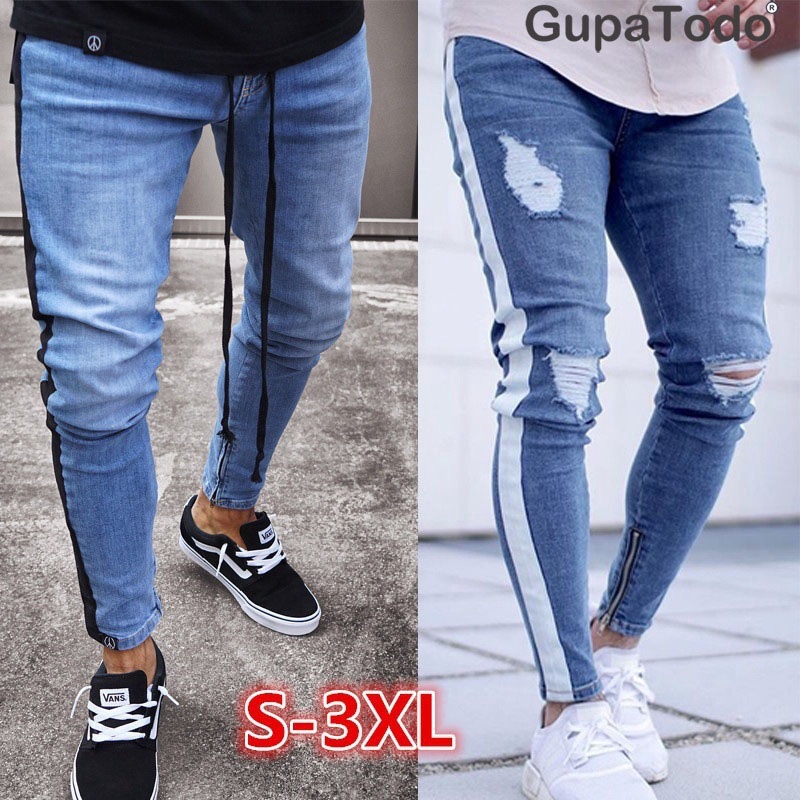 calças jeans masculinas rasgadinhas