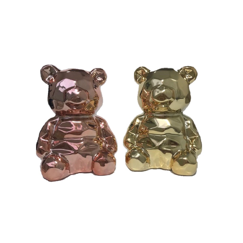 Urso Porcelana Enfeite Decoracao 11 cm Bibelo Estante Rack Luxo