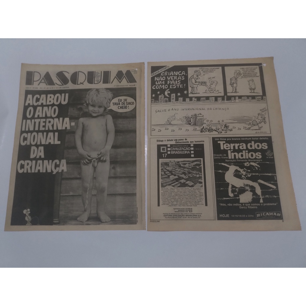 Capa e Recortes Dia da Criança Pasquim 1980