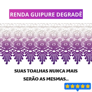 Renda Guipure Degradê Em Metro Multicolorida | Guipir Mesclado
