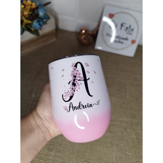 Copo Térmico Oval com Nome em Oferta na Shopee
