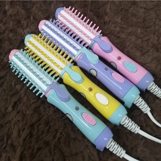 mini Escova Enrola Cabelo Chapinha Alisadora 2 Em 1 Bivolt