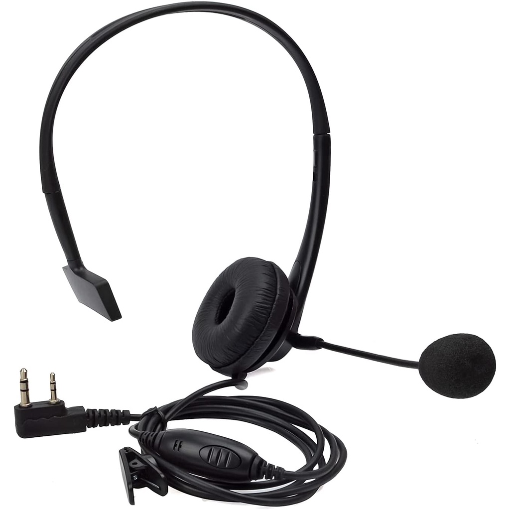Fone De Ouvido Walkie Talkie Com Microfone De Lança Giratória Cancelamento De Ruído Do Compatível O Rádio Kenwood 2 Way Da Baofeng UV-5R BF-888s