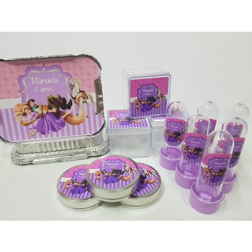 Kit Festa Lembrancinha Decoração Mesa Personalizados 130 Itens - Rapunzel Enrolado em Oferta na Shopee