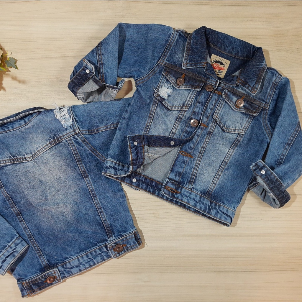 Jaqueta jeans infantil masculina Jaqueta jeans Tocaia 2841 | Shopee Brasil