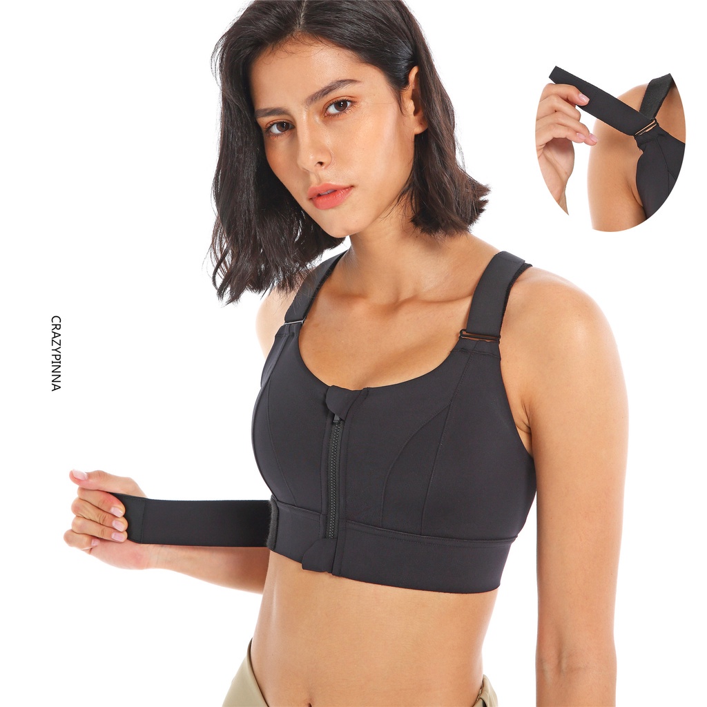 Fit.HER Magia Velcro Sports Bra Freely Ajustável Grande Zipper Estilo