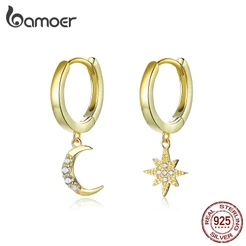 Brinco Bamoer Moda Prata 925 Estrela Noite