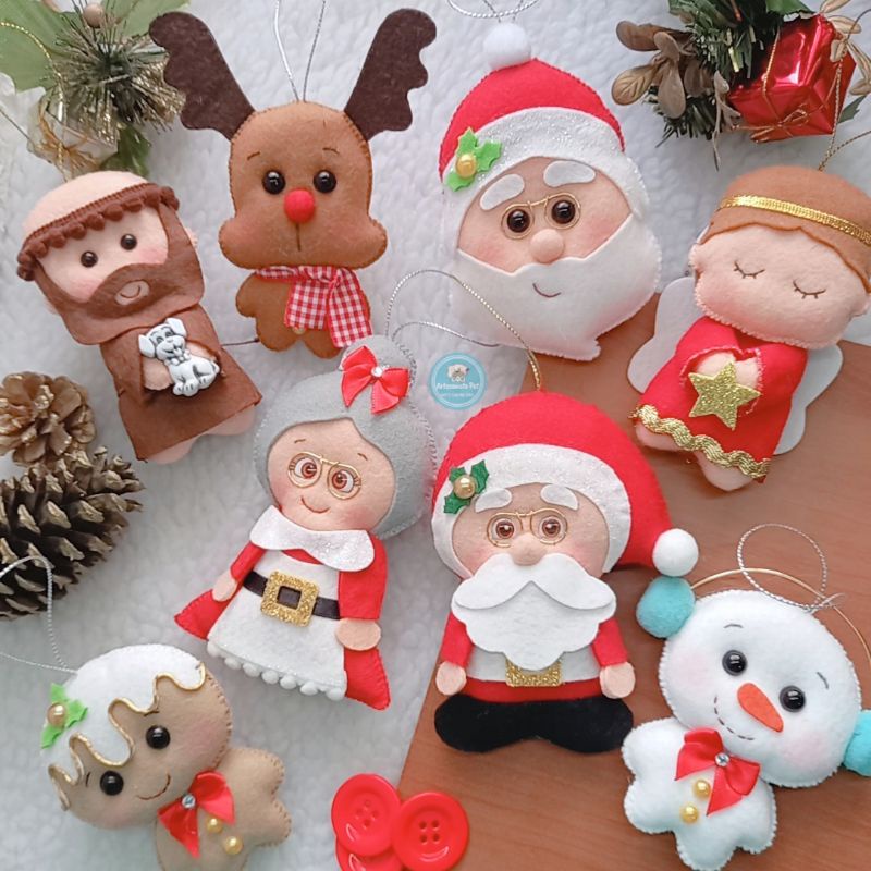 Pingente Natalino em Feltro | Decoração de Natal | Papai Noel | Enfeite de  Natal | Shopee Brasil