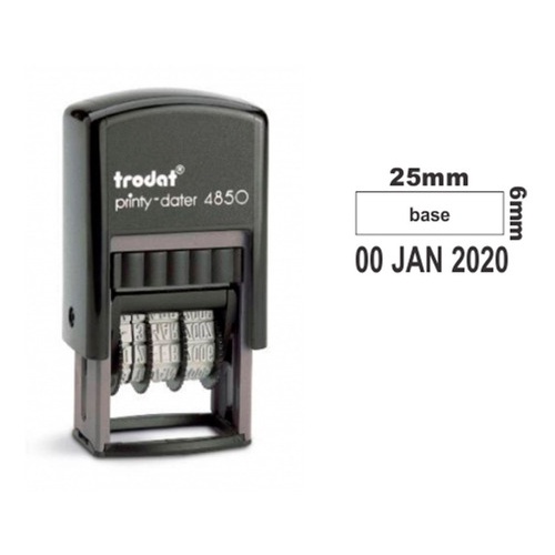 Carimbo Datador Com Base Trodat 4850 - Medida Da Base 25x6mm