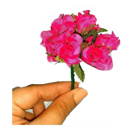 6 Pct Flores Artificiais Mini Rosas Cores Atacado 864un | Shopee Brasil