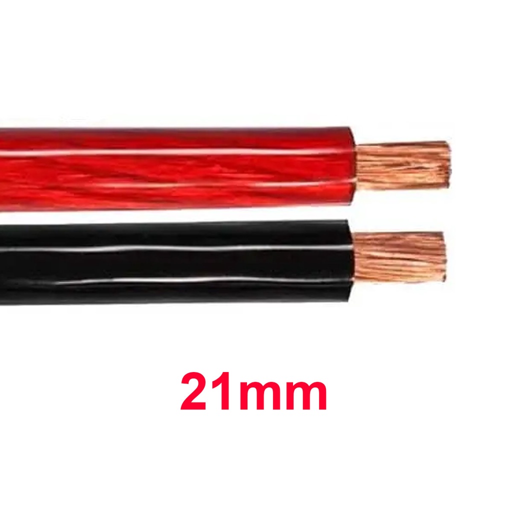 Cabo Fio 21mm De Alimentação Automotivo Ultra Flexível 100% Cobre Vermelho Preto