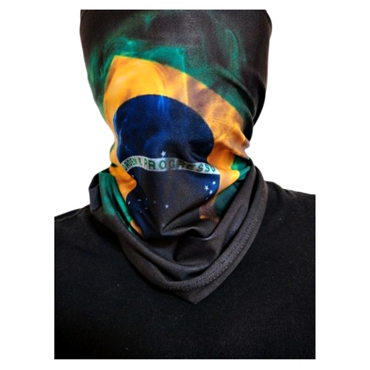 Bandana Tubular Gorro Touca Brasil Verde e Amarela Balaclava Ciclismo Moto Headband UV50 Proteção Pescoceira