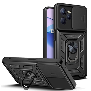 Realme C35 C55 C53 C31 C21Y 9i 8i Tampa Da Caixa Dura À Prova De Choque Com Função De Proteção Câmera E Suporte Do Anel