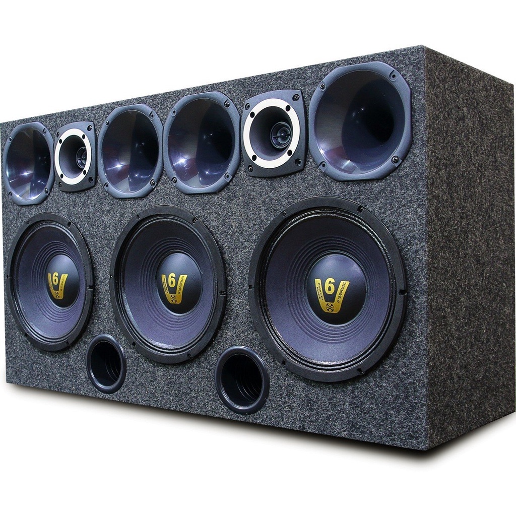 Caixa Medio Grave Corneteira 1200w 3 Woofer Driver Tweeter - Spare Parts and Accessories for Vehicles