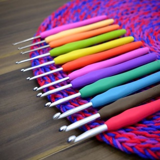 Agulha de crochê com cabo emborrachado, agulha de soft, agulha anatômica, agulhas para crochet
