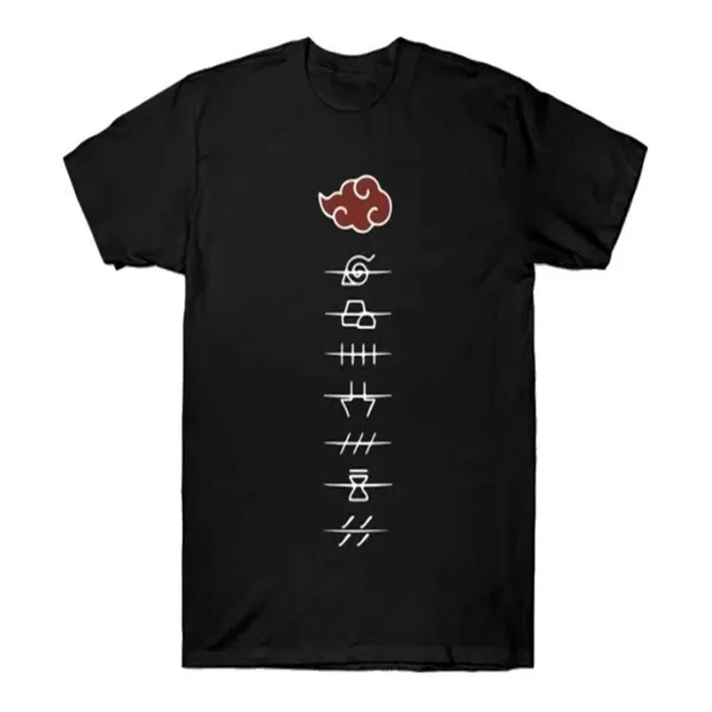 Camiseta Masculina Nuvem Akatsuki Naruto Camisa mangá símbolos