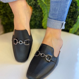 Mule Feminino Mule sapato Sapatilha Bico Quadradio Original Muller Inverno Verão Tendência Moda Confortável Original