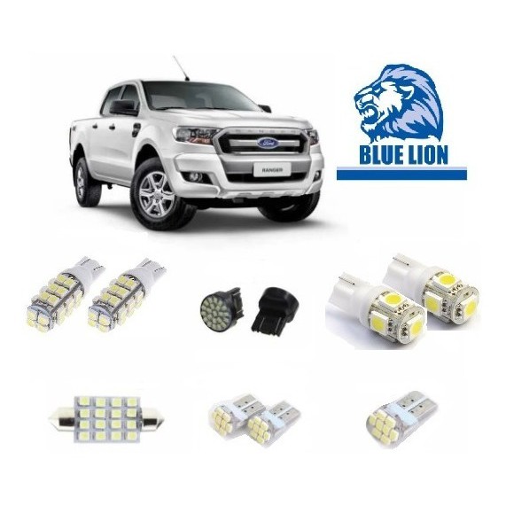 Kit Lampada Led Ford Ranger Lanterna Farolete Teto Placa Ré,