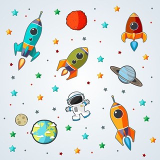 Adesivo De Parede - Astronauta- Naves - Espaço em Oferta na Shopee