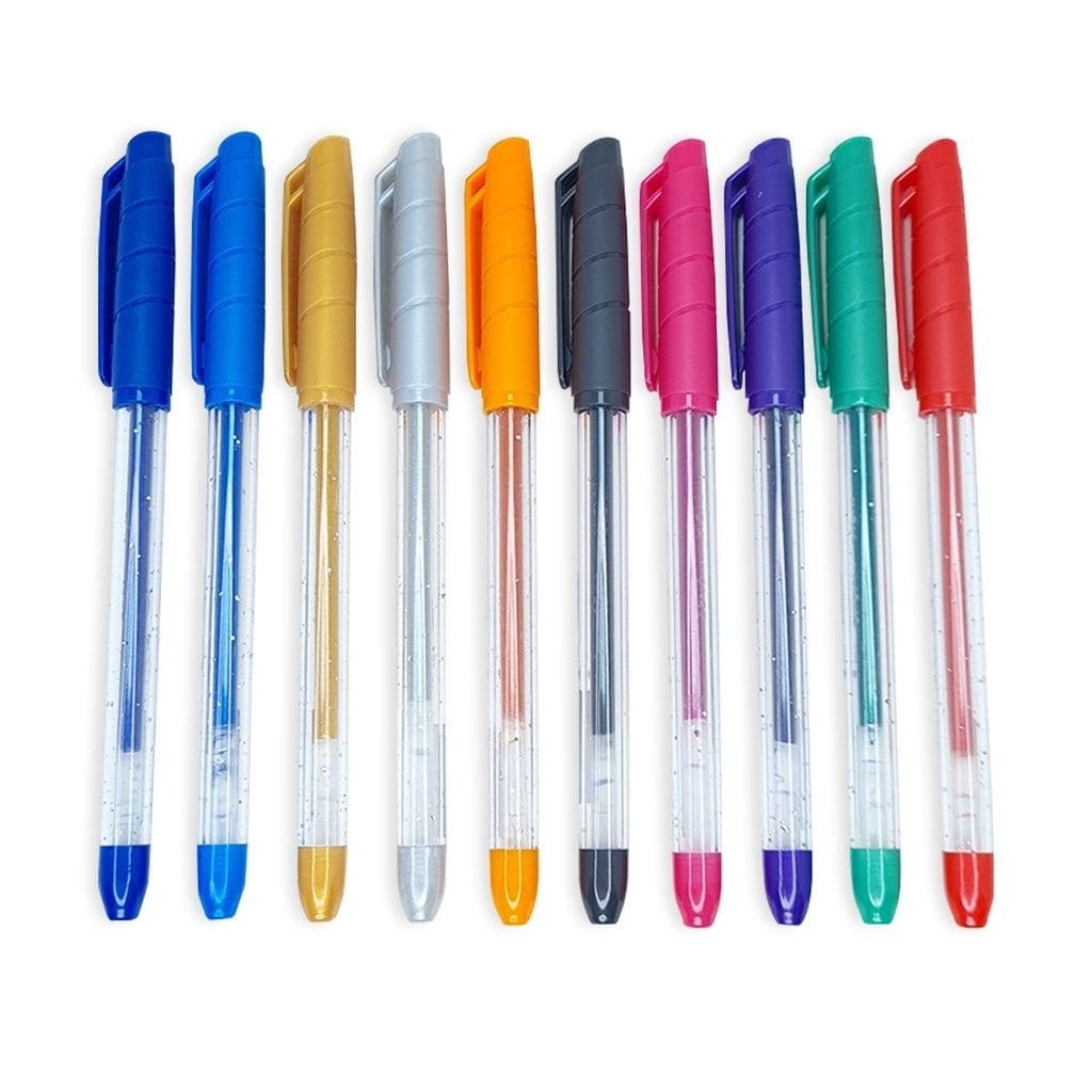 Caneta Esferográfica Gel Glitter 1.0mm 1 unidade - BRW | Caneta Colorida | Material Escolar | Papelaria