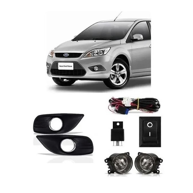 Kit Farol Milha Focus 2009 2010 2011 2012 2013 Com Moldura em Oferta na Shopee