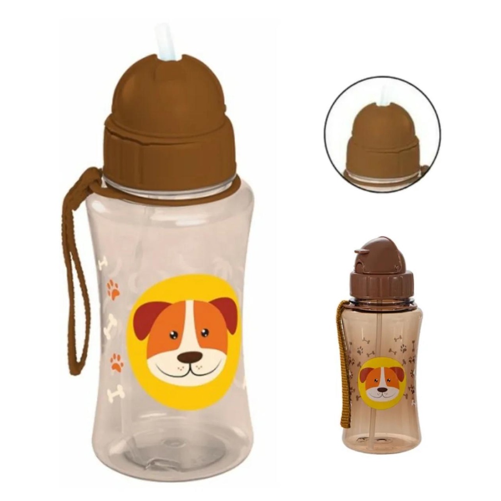 Garrafinha De Agua Infantil Com Canudo Retratil De Silicone Squeeze Infantil Escolha o Personagem
