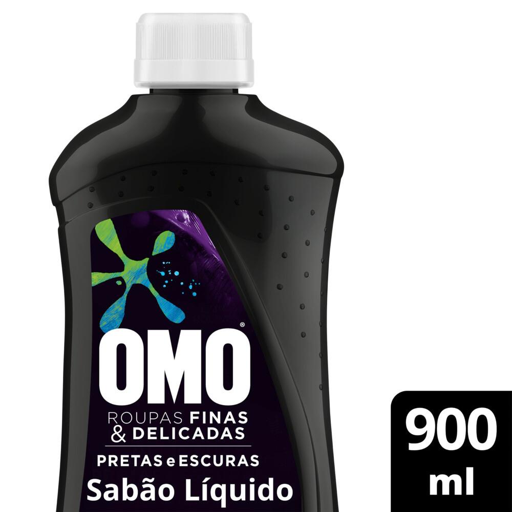 Lava Roupas Líquido Omo Roupas Finas e Delicadas Pretas e Escuras com 900ml