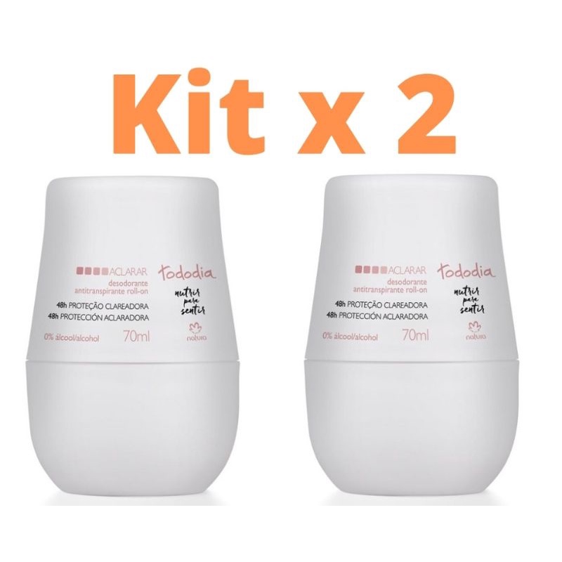 Kit com 2 Desodorante Roll On Feminino Natura 70 ml