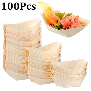 100 Pçs Descartáveis Sushi Madeira Barco Bandejas De Comida Pratos Mini De Servir Bambu Para Cachorro-Quente em Oferta na Shopee
