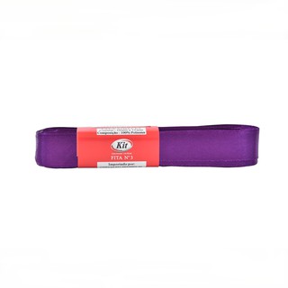 Fita de Cetim N°3 (15mm) Marca Kit 10 Metros Roxo.