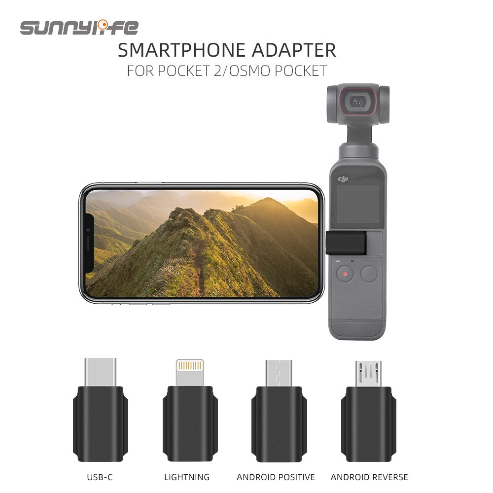 Adaptador Para Smartphone DJI Pocket 2/Bolso Osmo IOS Micro USB-C Android Interface De Dados De Ré Padrão Positivo