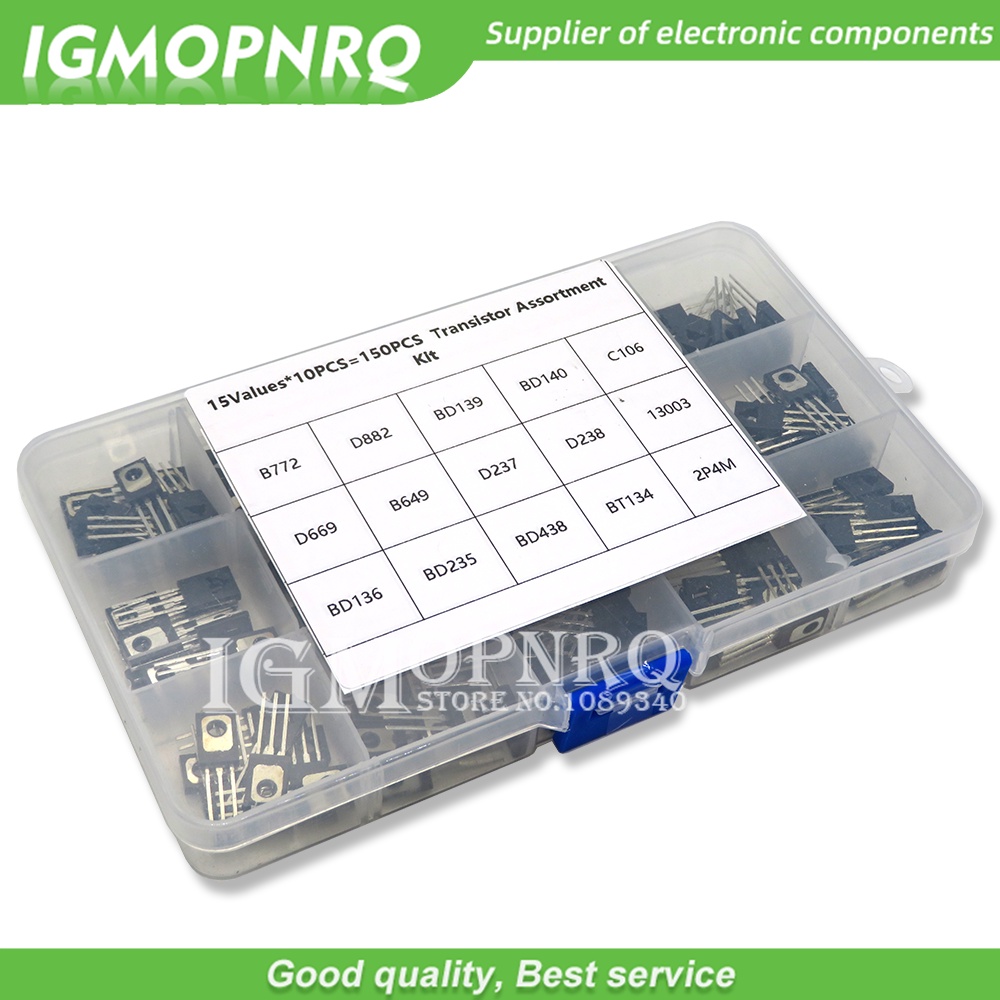 150pçs TO-126 Kit De Sortimento De Transistor B772 D882 BD139 BD140 C106 D69 B649 D237 D238 13003 BD136 BD235 BD438 BT134 2P4M