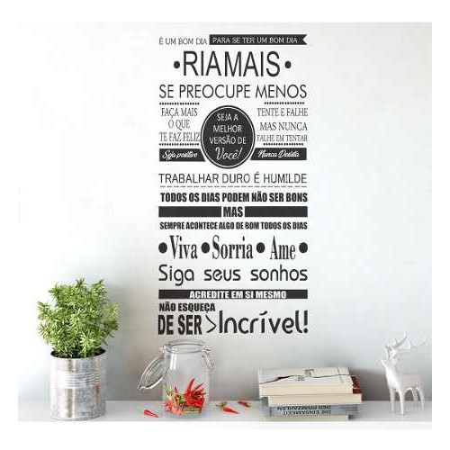 Adesivo Decorativo De Parede Frases Viva Sorria Ame Acredite em Oferta na Shopee
