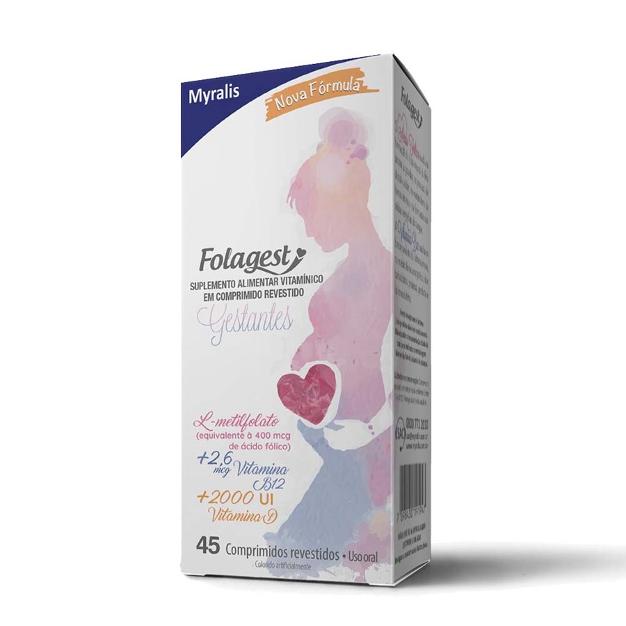 Folagest Suplemento Para Gestantes 45 Comprimidos (Vitamina B12+Acido