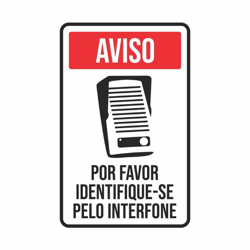 Placa Aviso Indentificar No Interfone 30x20cm