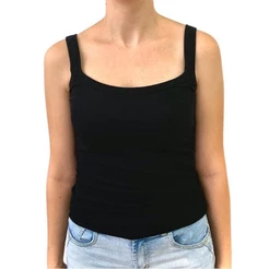 Regata alcinha PRETA Roupa de Verão Feminina Básica e Confortável 96% algodão 4% lycra