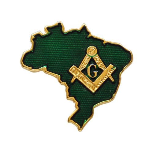 Maçonaria Pin Boton Maçom Broche Mapa do Brasil
