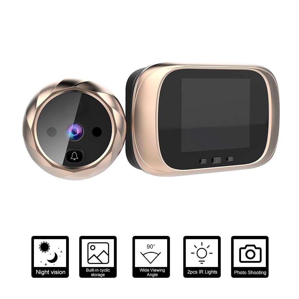Visor Digital De Porta Câmera Peephole 2,8 Polegadas Tela LCD Visão Noturna Tiro Fotográfico Monitoramento Para Segurança Doméstica